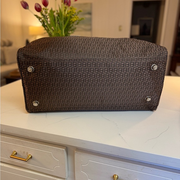 🤎 LUX DESIGN MONOGRAM BROWN CANVAS DUFFEL BAG! - Picture 7 of 10